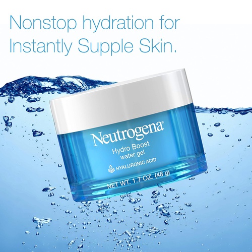 Neutrogena Hydro Boost Hyaluronic Acid Hydrating Water Gel Daily Face Moisturizer for Dry Skin, Oil-Free, Non-Comedogenic & Dye-Free Face Lotion, 1.7 fl. oz