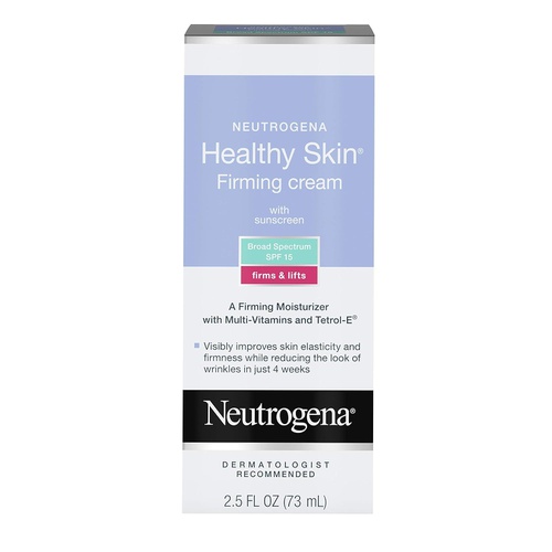  Neutrogena Healthy Skin Glycerin & Green Tea Firming Face Cream Moisturizer & Neck Cream with SPF 15 Sunscreen - Anti Wrinkle Cream, Face Moisturizer for Dry Skin & Neck Firming Cr