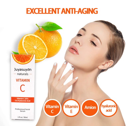  NewBang Vitamin C Serum With Hyaluronic Acid for Face 2pack, Face and Neck 20% Vitamin C Serum, organic anti-aging moisturizing skin, diminish age spots and Dark Spot