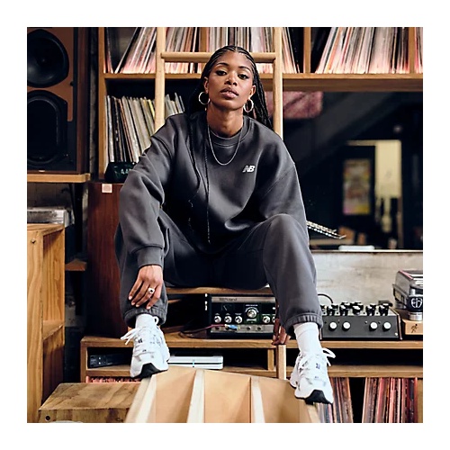  Linear Heritage Brushed Back Fleece Crewneck