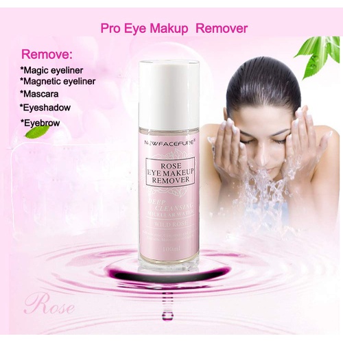 Newfacefure Professional Eye Makeup Remover, Easy Clean for Magnetic eyeliner, Waterproof Mascara, Magic Eyeliner, Eye shadow, Eyebrow (100ml)