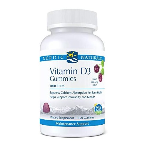  Nordic Naturals Pro Vitamin D3 Gummies, Wild Berry - 120 Gummies - 1000 IU Vitamin D3 - Great Taste - Healthy Bones, Mood & Immune System Function - Non-GMO - 120 Servings