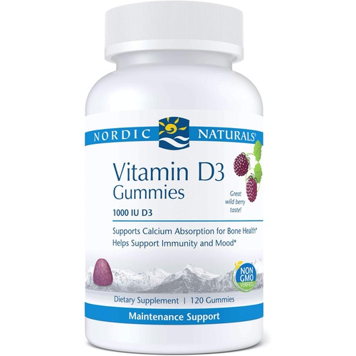  Nordic Naturals Pro Vitamin D3 Gummies, Wild Berry - 120 Gummies - 1000 IU Vitamin D3 - Great Taste - Healthy Bones, Mood & Immune System Function - Non-GMO - 120 Servings