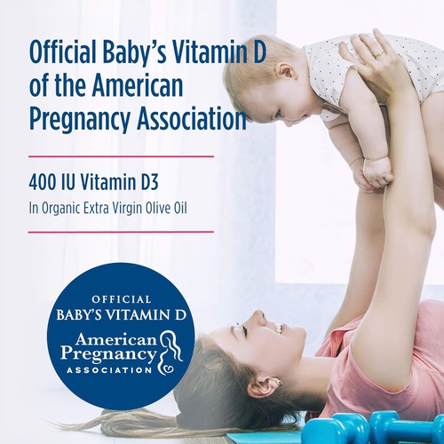  Nordic Naturals Baby’s Vitamin D3, Unflavored - 0.37 oz - 400 IU Vitamin D3 - Healthy Bones, Immune System Support, Normal Sleep Rhythms - Non-GMO, Certified Vegetarian - 365 Servi