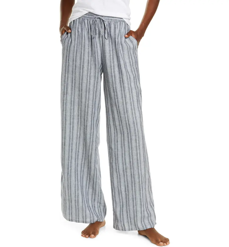 Nordstrom Romantic Linen Blend Pajama Pants_NAVY PEACOAT LINEN STRIPE