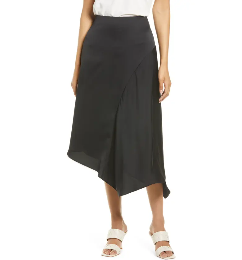 Nordstrom Asymmetric Satin Skirt_BLACK