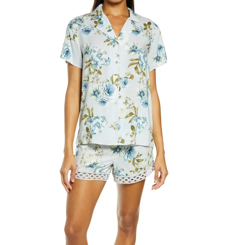 Nordstrom Trend Short Pajamas_GREY MICRO GRACEFUL FLORAL