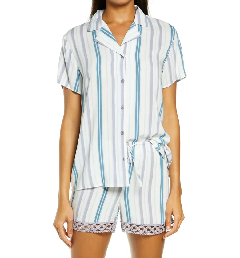 Nordstrom Trend Short Pajamas_PURPLE GAUZE CARRIE STRIPE