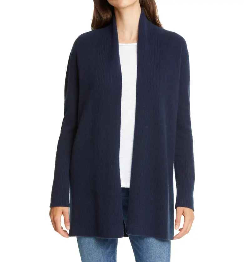 Nordstrom Signature Open Front Cashmere Cardigan_NAVY NIGHT