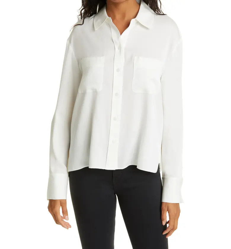 Nordstrom Signature Silk Button-Up Blouse_IVORY CLOUD