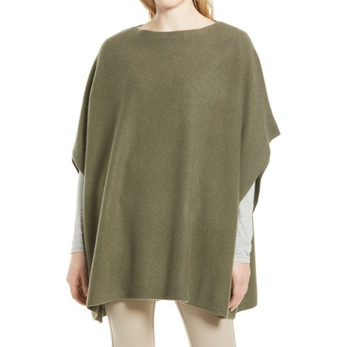 노드스트롬 Nordstrom Wool & Cashmere Poncho_OLIVE IVY HEATHER