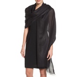 Nordstrom Metallic Lightweight Wrap_BLACK