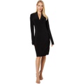 Norma Kamali Long Sleeve Modern Side Drape Dress To Knee