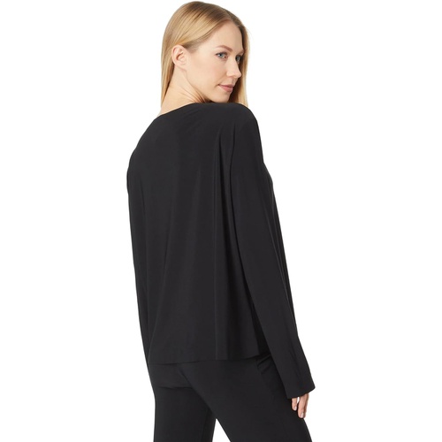  Norma Kamali Cropped Long Sleeve V-Neck Top