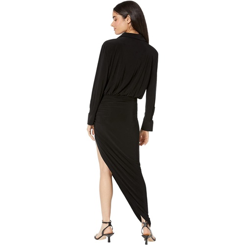  Norma Kamali Boyfriend NK Shirt Side Drape Gown