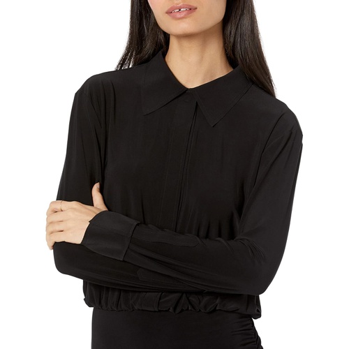  Norma Kamali Boyfriend NK Shirt Side Drape Gown