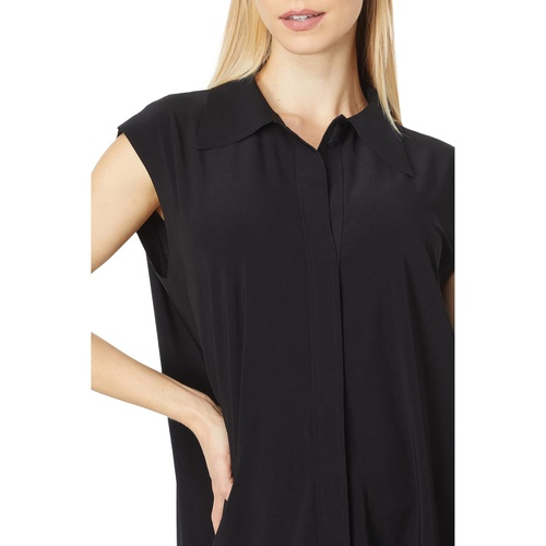  Norma Kamali Sleeveless Boyfriend Shirt A-Line Top