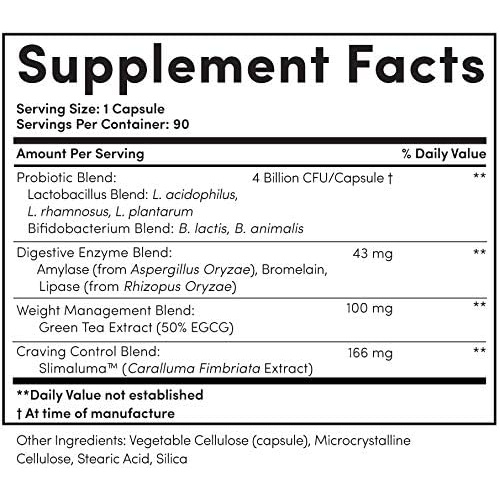  Nucific Bio-X4 4-in-1 Weight Management Probiotic Supplement, 90 Count.