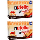 Ferrero: Nutella B-ready a crisp wafer of bread in the form of mini baguette stuffed with a creamy Nutella 15 pieces 10.13 oz (286g) Pack of 2 [ Italian Import ]