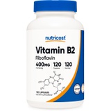 Nutricost Vitamin B2 (Riboflavin) 400mg, 120 Capsules - Gluten Free, Non-GMO