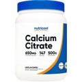 Nutricost Calcium Citrate Powder (500 Grams) (Unflavored) - Pure Calcium Citrate, No Fillers, Gluten Free (1.1lbs)