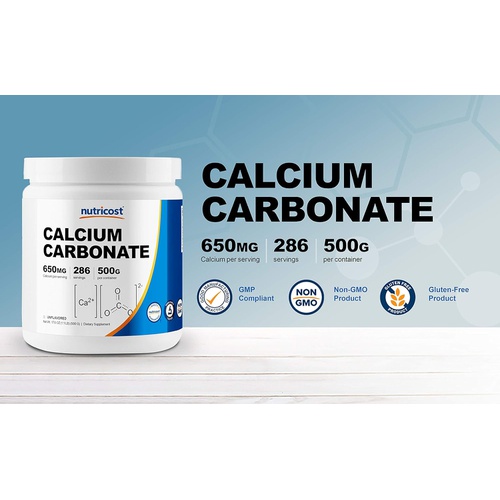  Nutricost Calcium Carbonate Powder 500 Grams