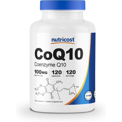  Nutricost CoQ10 100mg, 120 Vegetarian Capsules, 120 Servings - High Absorption, Vegetarian, Non-GMO, Coenzyme Q10