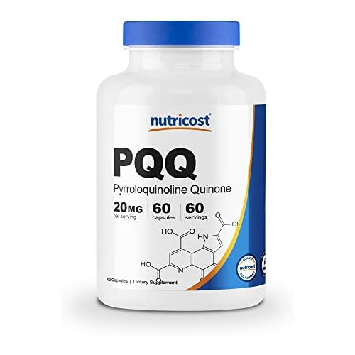  Nutricost PQQ (Pyrroloquinoline Quinone) 20mg, 60 Capsules - Vegetarian Capsules, Non-GMO, Gluten Free