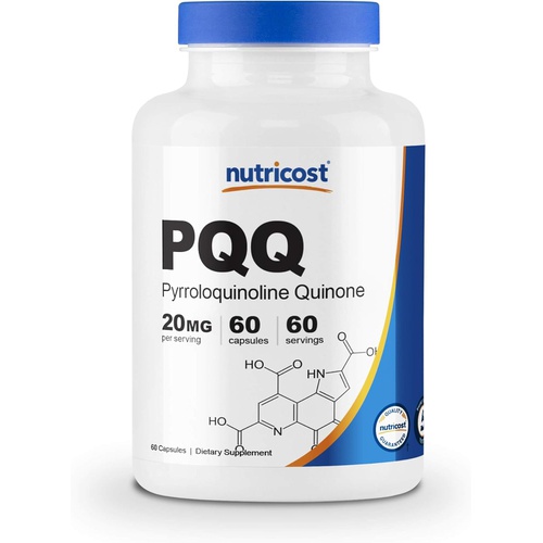  Nutricost PQQ (Pyrroloquinoline Quinone) 20mg, 60 Capsules - Vegetarian Capsules, Non-GMO, Gluten Free