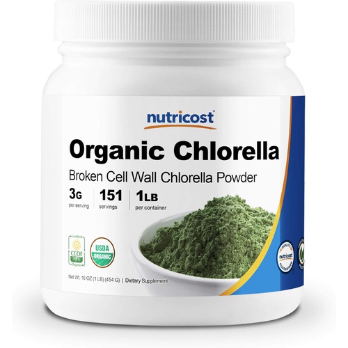  Nutricost Organic Chlorella Powder 16oz (1LB) - 3g Per Serving