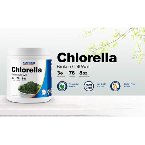  Nutricost Organic Chlorella Powder 8oz - 3000mg Per Serving - Non-GMO, Gluten Free