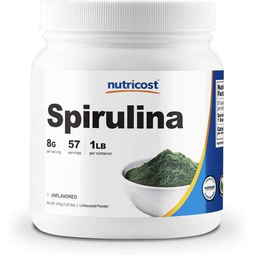  Nutricost Organic Spirulina Powder 454 Grams, 1LB - Pure, Certified Organic Spirulina