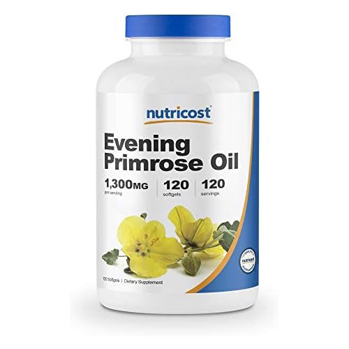  Nutricost Evening Primrose Oil 1,300mg, 120 Softgels - Cold Pressed, Non-GMO, Gluten Free, 120 Servings