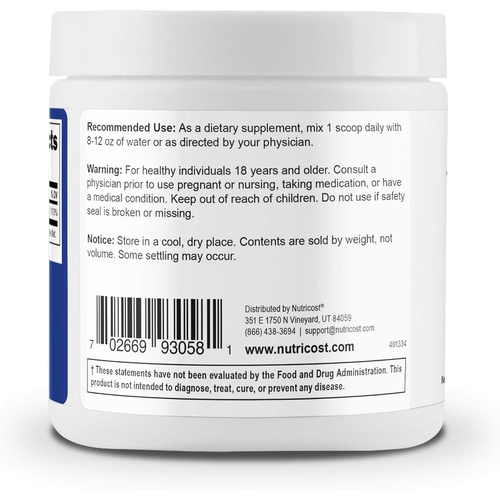  Nutricost Ascorbic Acid Powder (Vitamin C) 0.5 LBS (8 Ounce)