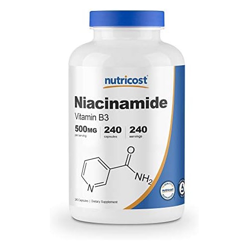  Nutricost Niacinamide (Vitamin B3) 500mg, 240 Capsules - Non-GMO, Gluten Free, Flush Free Vitamin B3