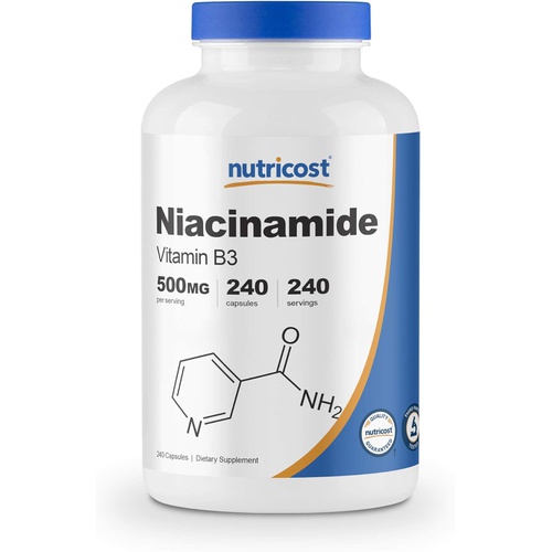  Nutricost Niacinamide (Vitamin B3) 500mg, 240 Capsules - Non-GMO, Gluten Free, Flush Free Vitamin B3