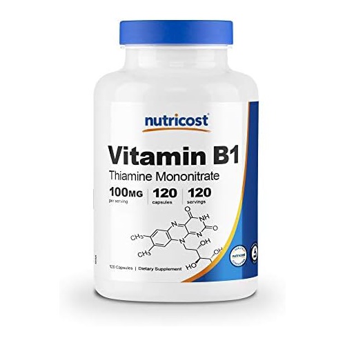  Nutricost Vitamin B1 (Thiamine) 100mg, 120 Capsules - Gluten Free and Non-GMO