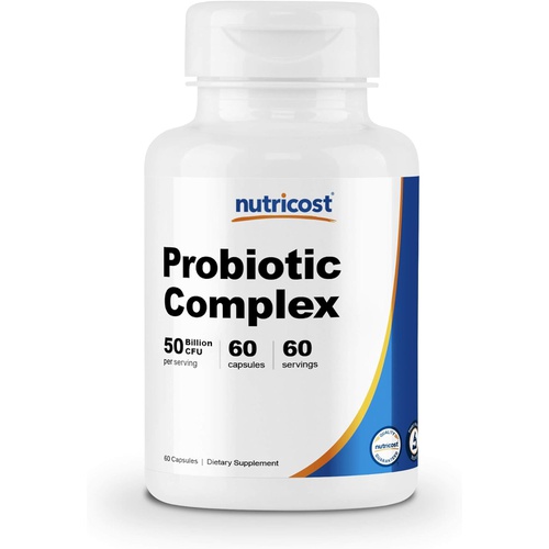  Nutricost Probiotic Complex - 50 Billion CFU, 60 Capsules - Probiotic for Men and Women - Vegetarian Capsules, Non-GMO, Gluten Free