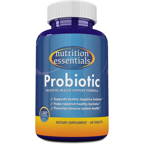  Nutrition Essentials  Probiotics for Women and Men - With Natural Lactase Enzyme and Prebiotic for Digestive Health - 62% More Stable Probiotic for Gut Health Support - USA Made Vegan Probi
