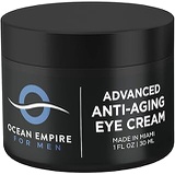 OCEAN EMPIRE Advanced Mens Eye Cream - Made in USA - Anti Aging Cream for Wrinkles, Dark Under Eye Circles, Eye Bags & Puffiness | Anti-Age Effect Under Eye Cream for Men with Natural Ingredien