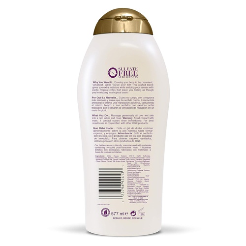  OGX Extra Creamy + Coconut Miracle Oil Ultra Moisture Body Wash, 19.5 Fl Oz