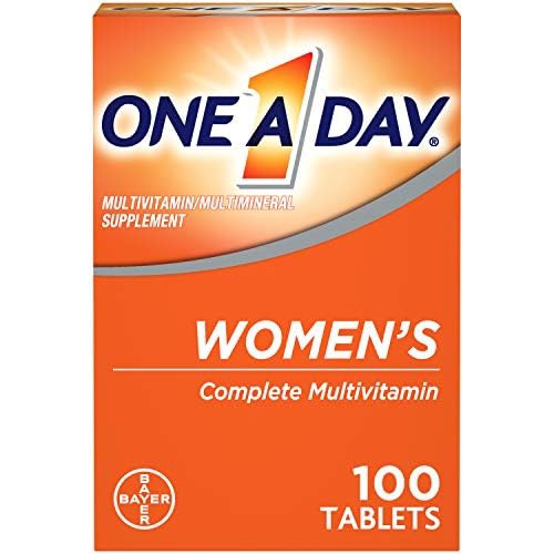  One A Day Women’s Multivitamin, Supplement with Vitamin A, Vitamin C, Vitamin D, Vitamin E and Zinc for Immune Health Support, B12, Biotin, Calcium & More, 100 count