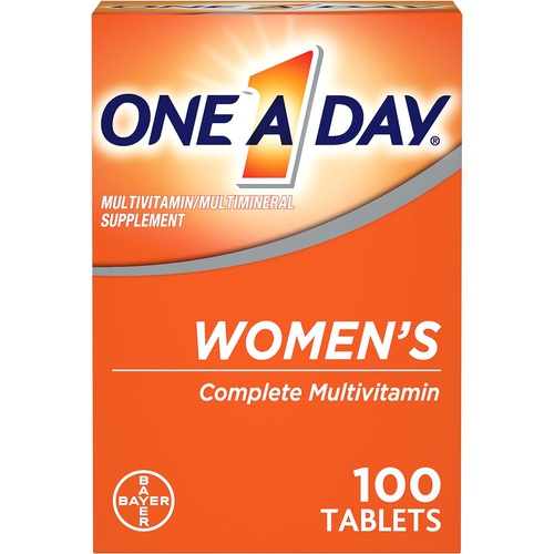  One A Day Women’s Multivitamin, Supplement with Vitamin A, Vitamin C, Vitamin D, Vitamin E and Zinc for Immune Health Support, B12, Biotin, Calcium & More, 100 count