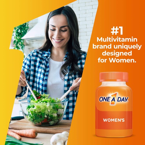  One A Day Women’s Multivitamin, Supplement with Vitamin A, Vitamin C, Vitamin D, Vitamin E and Zinc for Immune Health Support, B12, Biotin, Calcium & More, 100 count