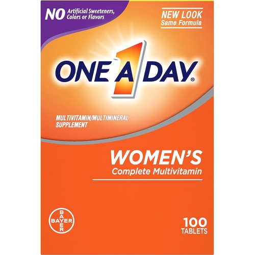  One A Day Women’s Multivitamin, Supplement with Vitamin A, Vitamin C, Vitamin D, Vitamin E and Zinc for Immune Health Support, B12, Biotin, Calcium & More, 100 count