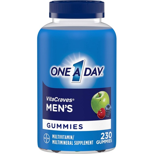  One A Day Men’s Multivitamin Gummies, Supplement with Vitamin A, C, D, E, Calcium & more, 230 count