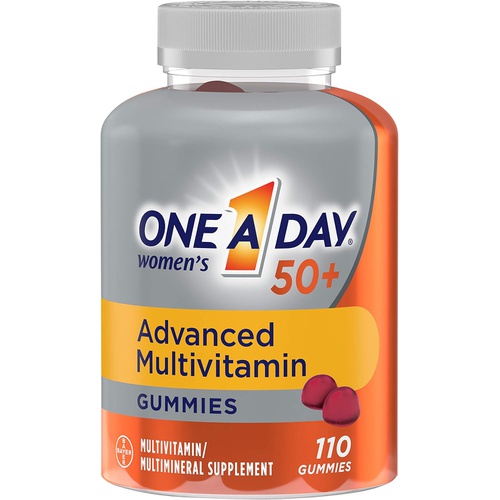  One A Day Women’s 50+ Gummies Advanced Multivitamin with Brain Support, Super 8 B vitamin complex, 110 Count