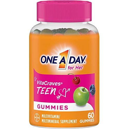  One A Day Teen for Her Multivitamin Gummies, Supplement with Vitamin A/C/D/E and Zinc for Immune Health Support* & more, 60 Count