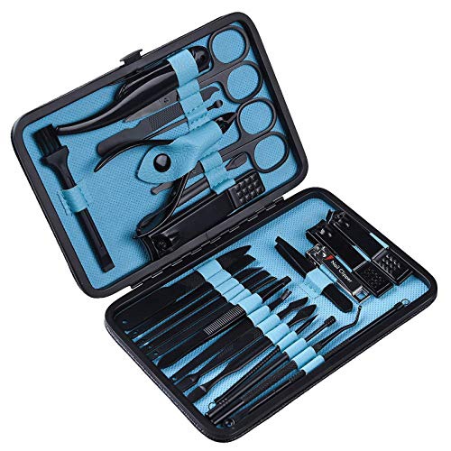  26 PCS Nail Clippers, ONEHERE Premium Manicure Set, Professional Grooming Gift Kit, Pedicure Kit, Facial, Hand, Foot, Cuticle Nail Care Tools, Fingernail Clippers with Luxurious Po