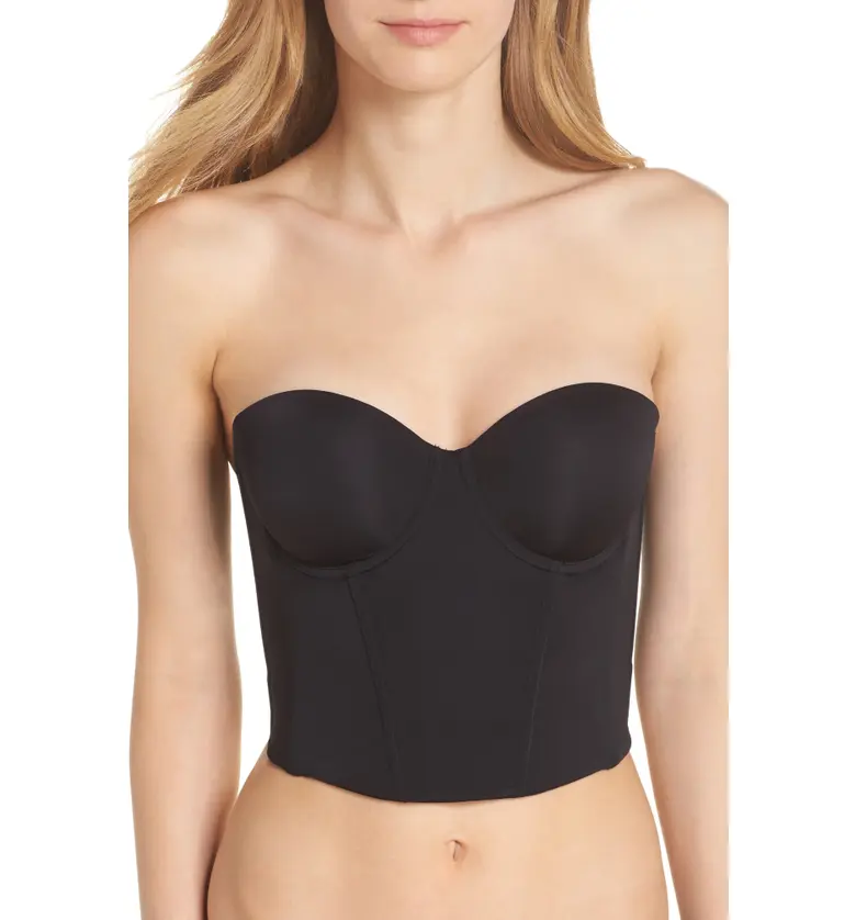 On Gossamer Beautifully Basic Convertible Strapless Underwire Bustier_BLACK